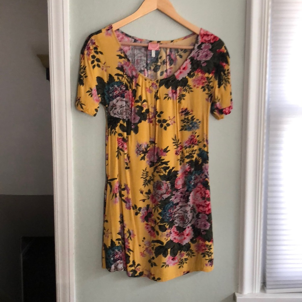 Floral mini dress/viscose